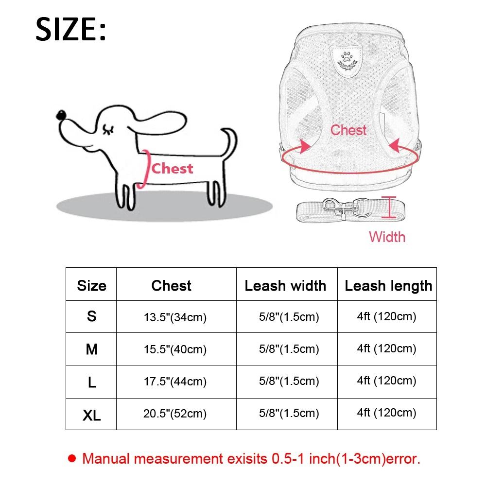 Reflective Mesh Cat and Small Dog Harness Leash Set
