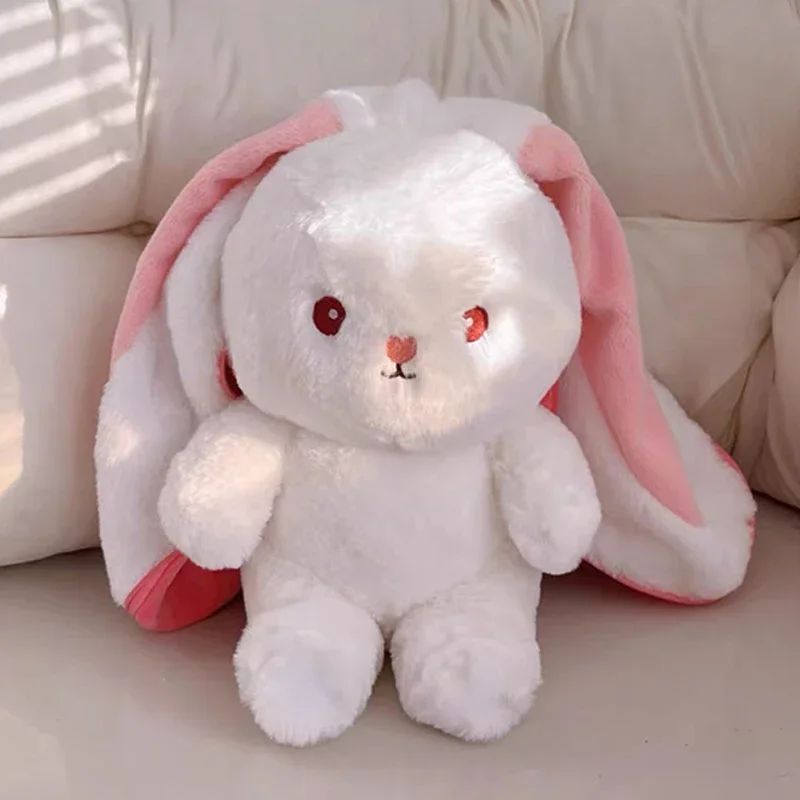 Transformable Bunny Plush Toy – Cute Strawberry & Carrot Rabbit Stuffed Doll for Kids