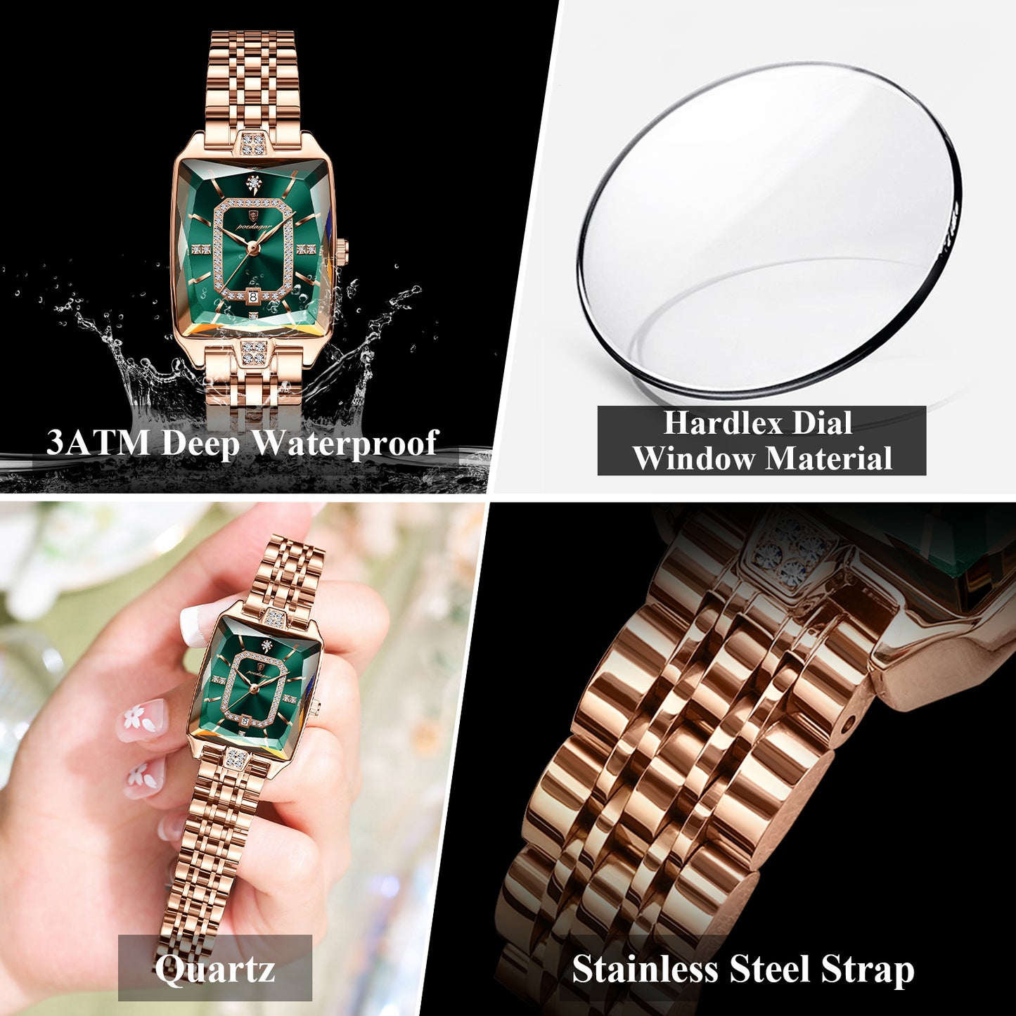 Premium Elegant Women's Watches Waterproof Ladies Wristwatch Stainless Steel Quartz Luxury Date Watch