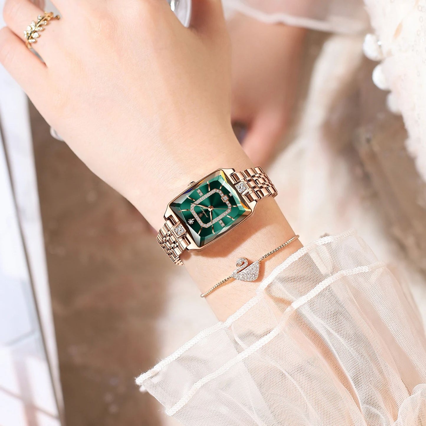 Premium Elegant Women's Watches Waterproof Ladies Wristwatch Stainless Steel Quartz Luxury Date Watch