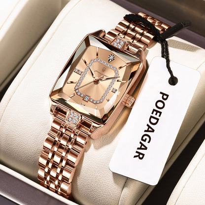 Premium Elegant Women's Watches Waterproof Ladies Wristwatch Stainless Steel Quartz Luxury Date Watch