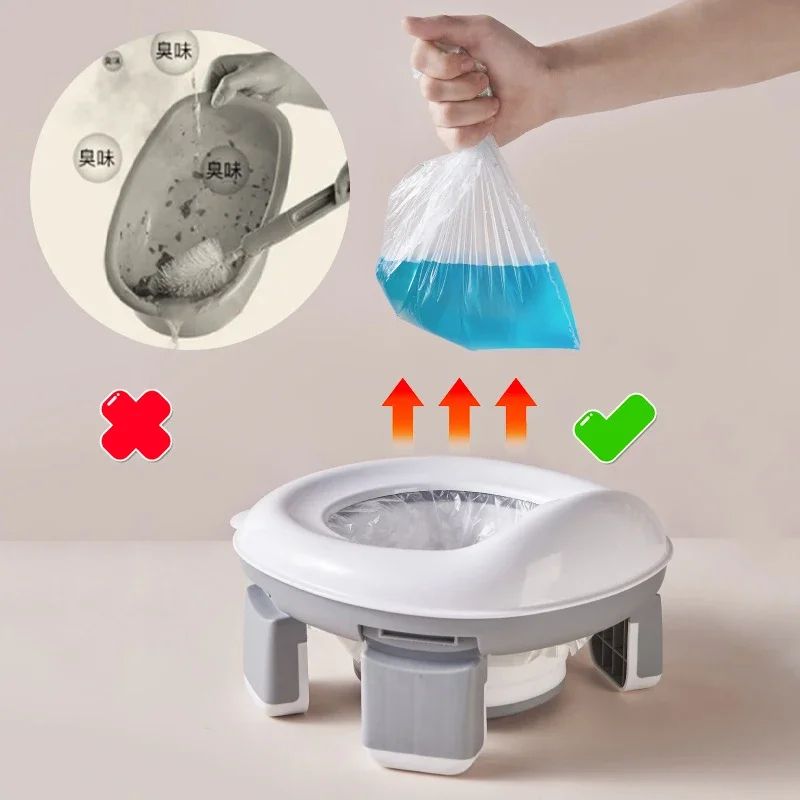 3-in-1 Portable Travel Potty for Kids – Foldable Toilet Seat with Disposable Bags