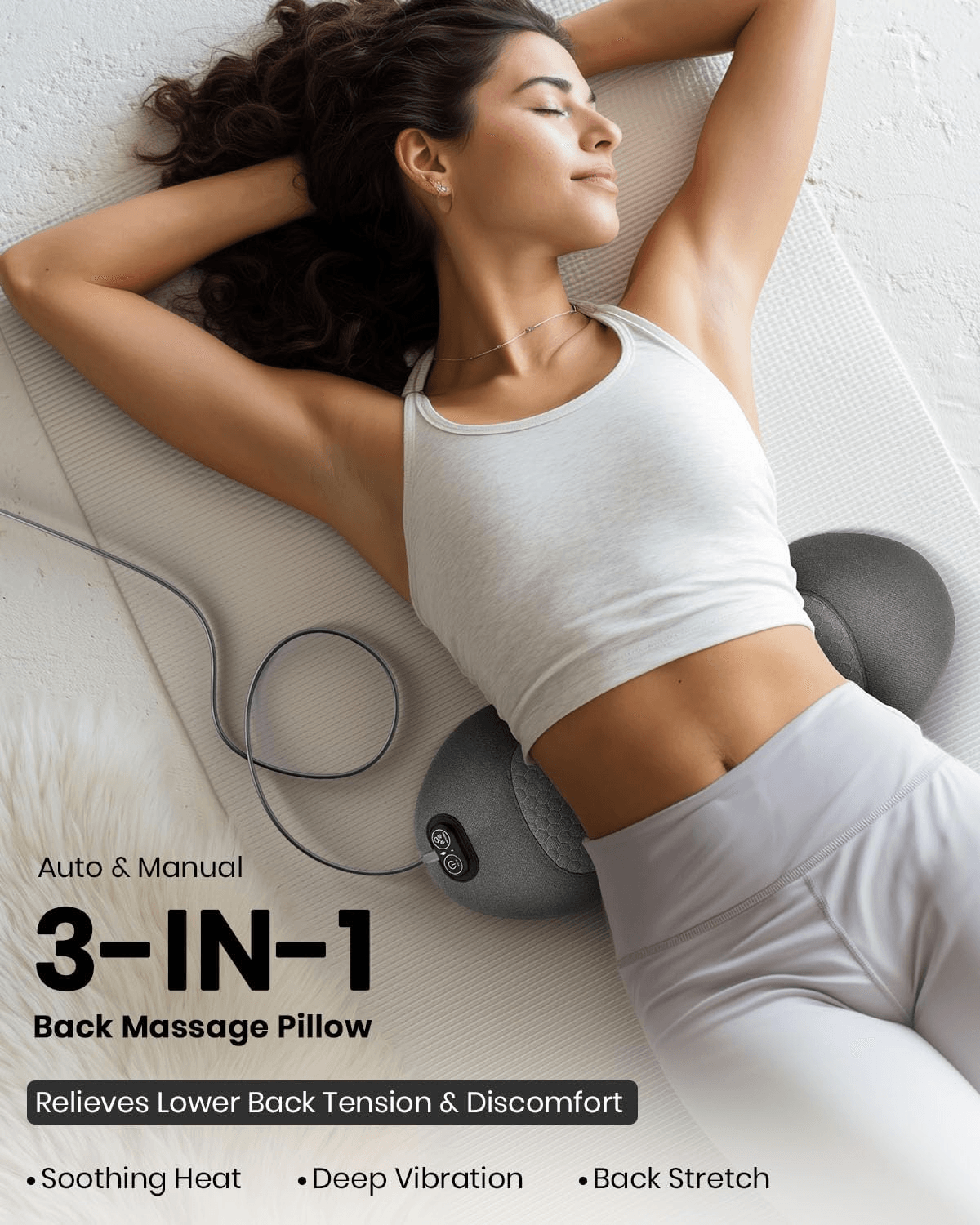 3-in-1 Back Massager With Heat & Traction – Sciatica & Pain Relief at Home