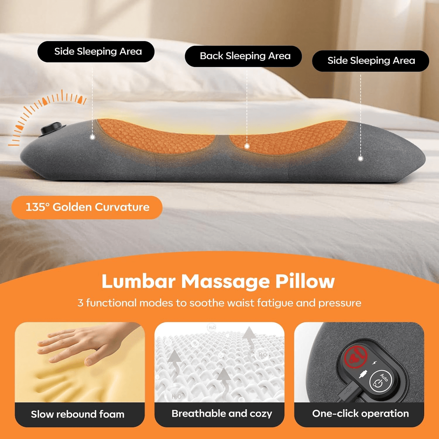 3-in-1 Back Massager With Heat & Traction – Sciatica & Pain Relief at Home