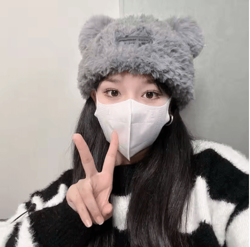 Oversized Fluffy Bear Hat Chunky Knit Fleece Lined Winter Beanie for Women