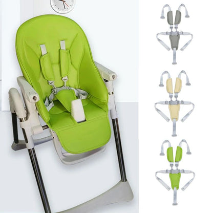 Universal Baby 5-Point Safety Harness – Adjustable PU Leather Seat Belt for Highchair & Pushchair
