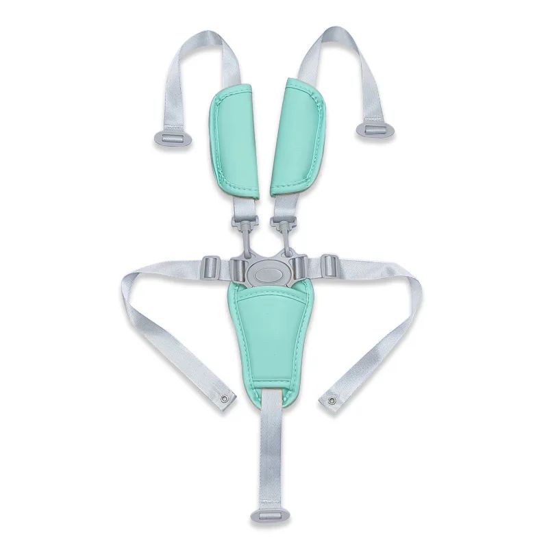 Universal Baby 5-Point Safety Harness – Adjustable PU Leather Seat Belt for Highchair & Pushchair