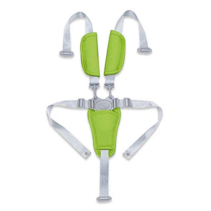 Universal Baby 5-Point Safety Harness – Adjustable PU Leather Seat Belt for Highchair & Pushchair