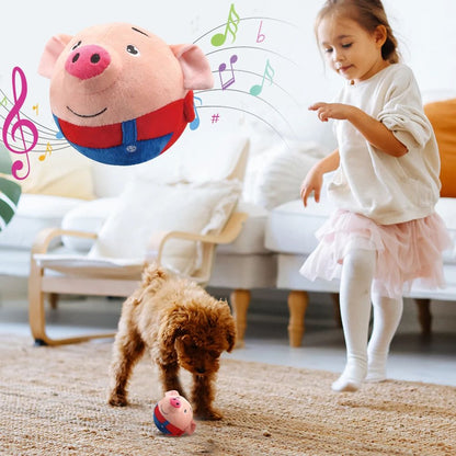 SmartPlay Interactive Plush Self Moving Dog Toy with Automatic Bounce and Squeak