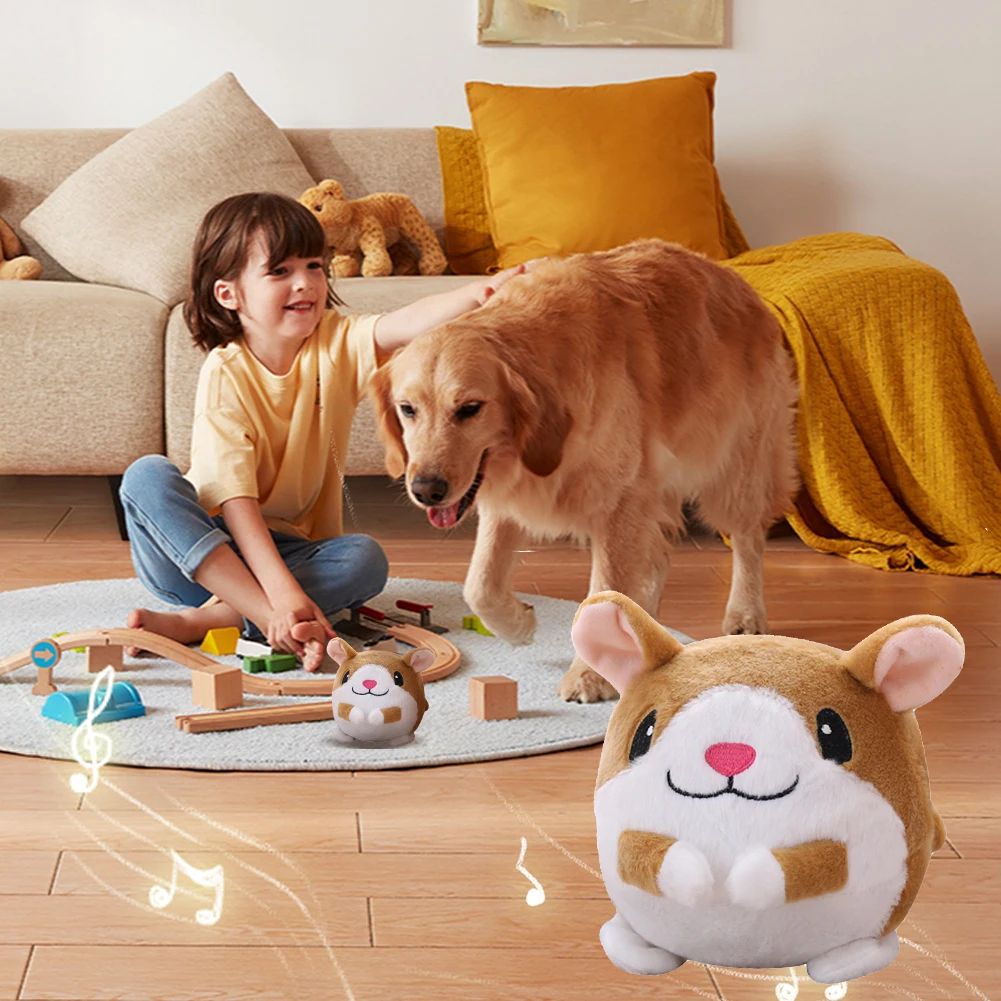 SmartPlay Interactive Plush Self Moving Dog Toy with Automatic Bounce and Squeak