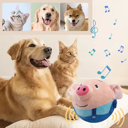 SmartPlay Interactive Plush Self Moving Dog Toy with Automatic Bounce and Squeak