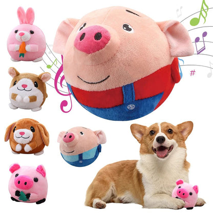 SmartPlay Interactive Plush Self Moving Dog Toy with Automatic Bounce and Squeak