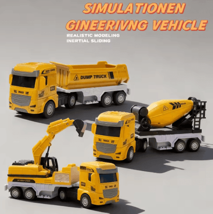 Inertia Construction Vehicle Toy Set Mixer Digger Tipper Trucks Engineering Playset Ages