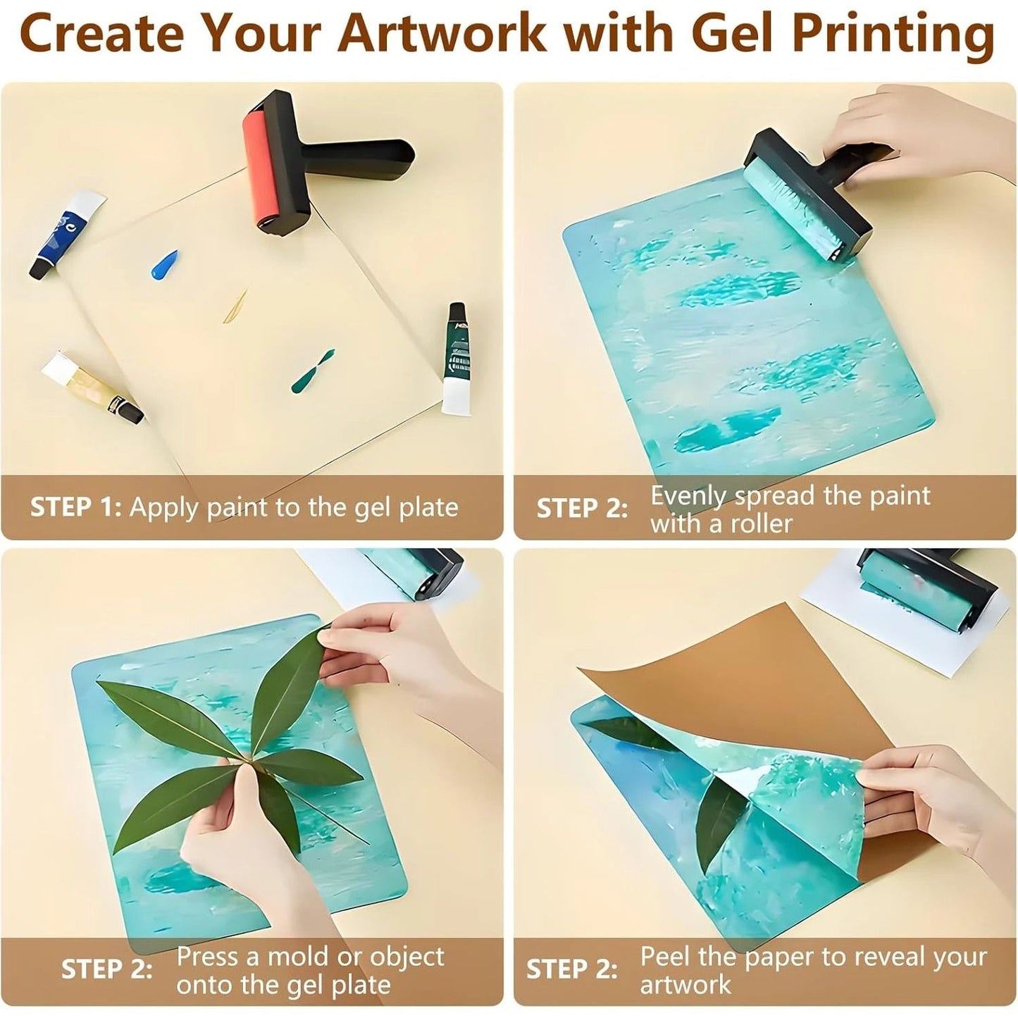 Reusable Gel Printing Plate for Monoprinting and Art Crafts