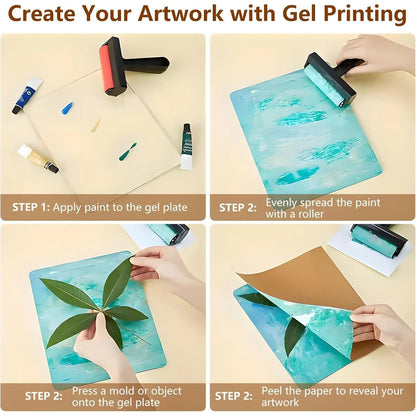 Reusable Gel Printing Plate for Monoprinting and Art Crafts