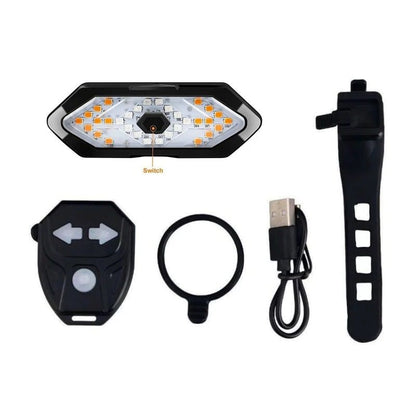 USB Rechargeable Bicycle Turn Signal Rear Light with Wireless Remote