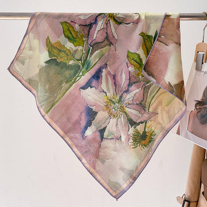 New Pure Cotton Women Scarf Square Foulard Lady's Neck Hair Scarves Design Printed Head Kerchief Fashion Girl Scarf