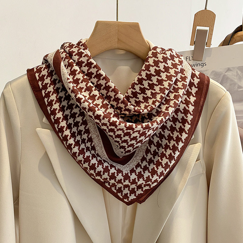 New Pure Cotton Women Scarf Square Foulard Lady's Neck Hair Scarves Design Printed Head Kerchief Fashion Girl Scarf