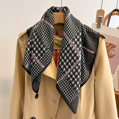 New Pure Cotton Women Scarf Square Foulard Lady's Neck Hair Scarves Design Printed Head Kerchief Fashion Girl Scarf