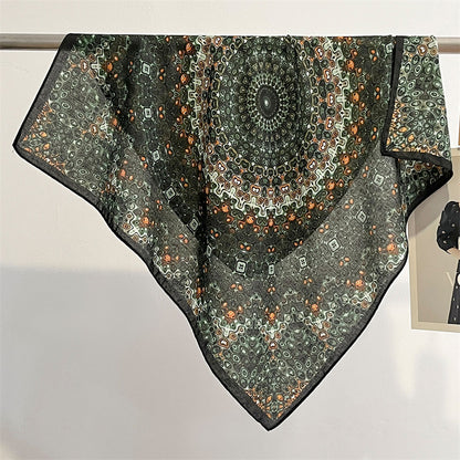 New Pure Cotton Women Scarf Square Foulard Lady's Neck Hair Scarves Design Printed Head Kerchief Fashion Girl Scarf