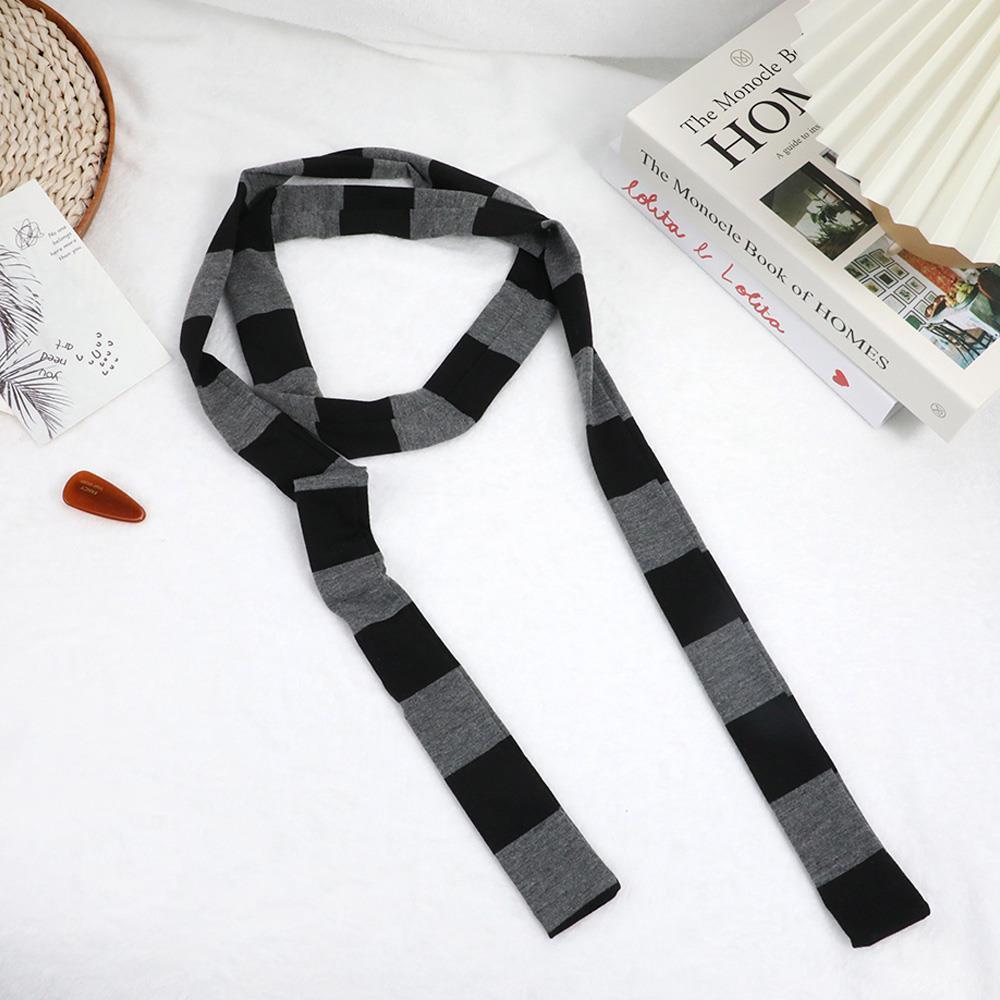 Stripe Women Cotton Scarves Long Thin Neckerchief Fashion Streetwear
