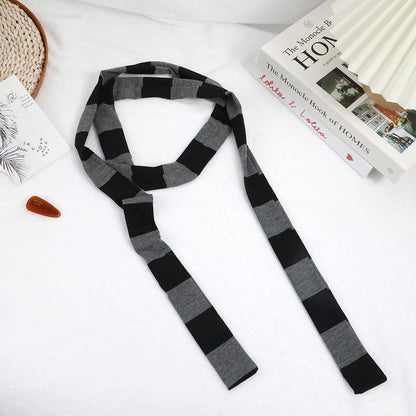Stripe Women Cotton Scarves Long Thin Neckerchief Fashion Streetwear