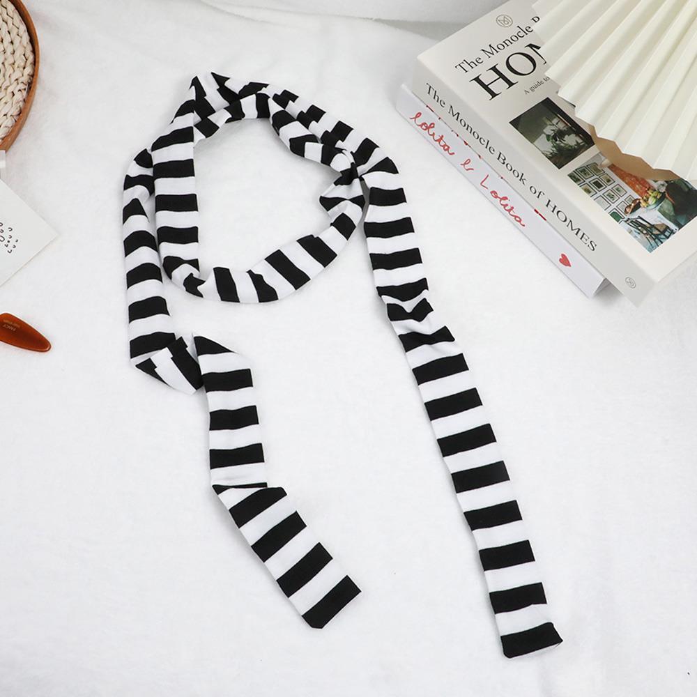 Stripe Women Cotton Scarves Long Thin Neckerchief Fashion Streetwear