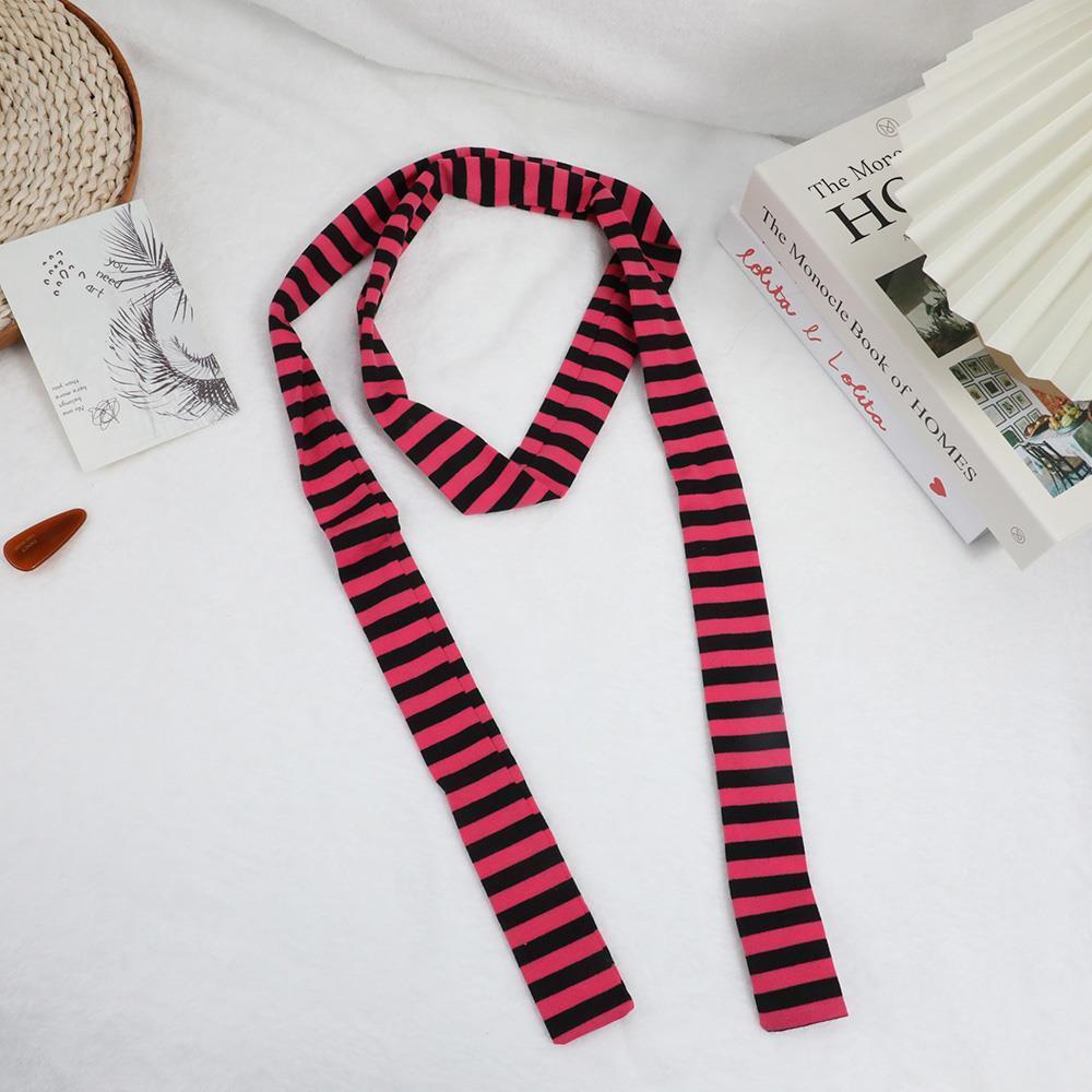 Stripe Women Cotton Scarves Long Thin Neckerchief Fashion Streetwear