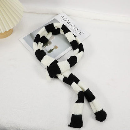 Stripe Women Cotton Scarves Long Thin Neckerchief Fashion Streetwear