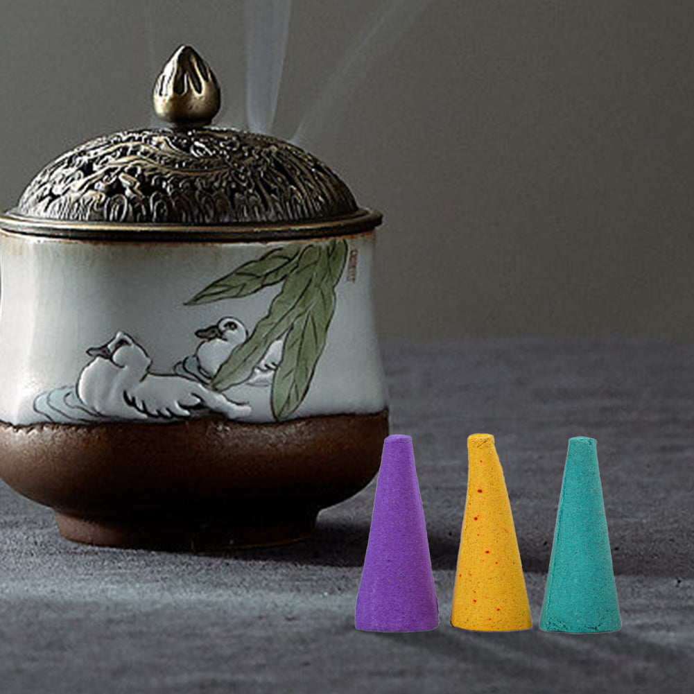 Natural Mixed Reflux Tower Incense Cone for Odor Remover Anxiety Relief Aromatherapy Meditation Relaxation Fragrance