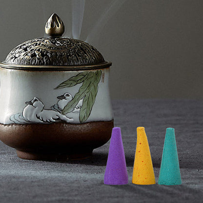 Natural Mixed Reflux Tower Incense Cone for Odor Remover Anxiety Relief Aromatherapy Meditation Relaxation Fragrance