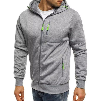 Mens Zip Up Hoodie Slim Fit Hooded Sweatshirt Casual Sports Jacket