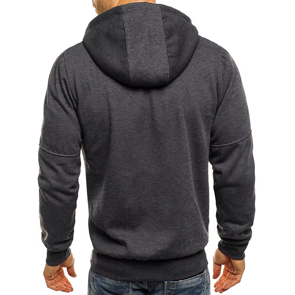 Mens Zip Up Hoodie Slim Fit Hooded Sweatshirt Casual Sports Jacket