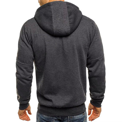 Mens Zip Up Hoodie Slim Fit Hooded Sweatshirt Casual Sports Jacket