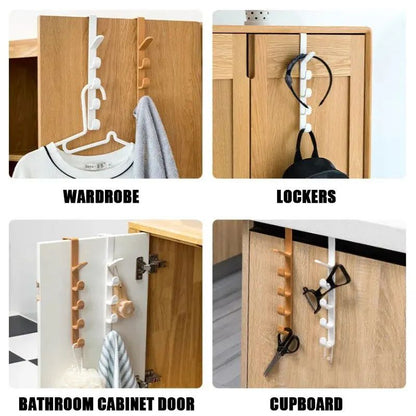 Over-Door Plastic Clothes and Bag Hanging Rack