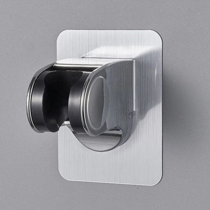 Punch Free Adjustable Universal Showerhead Holder (Silver Black)