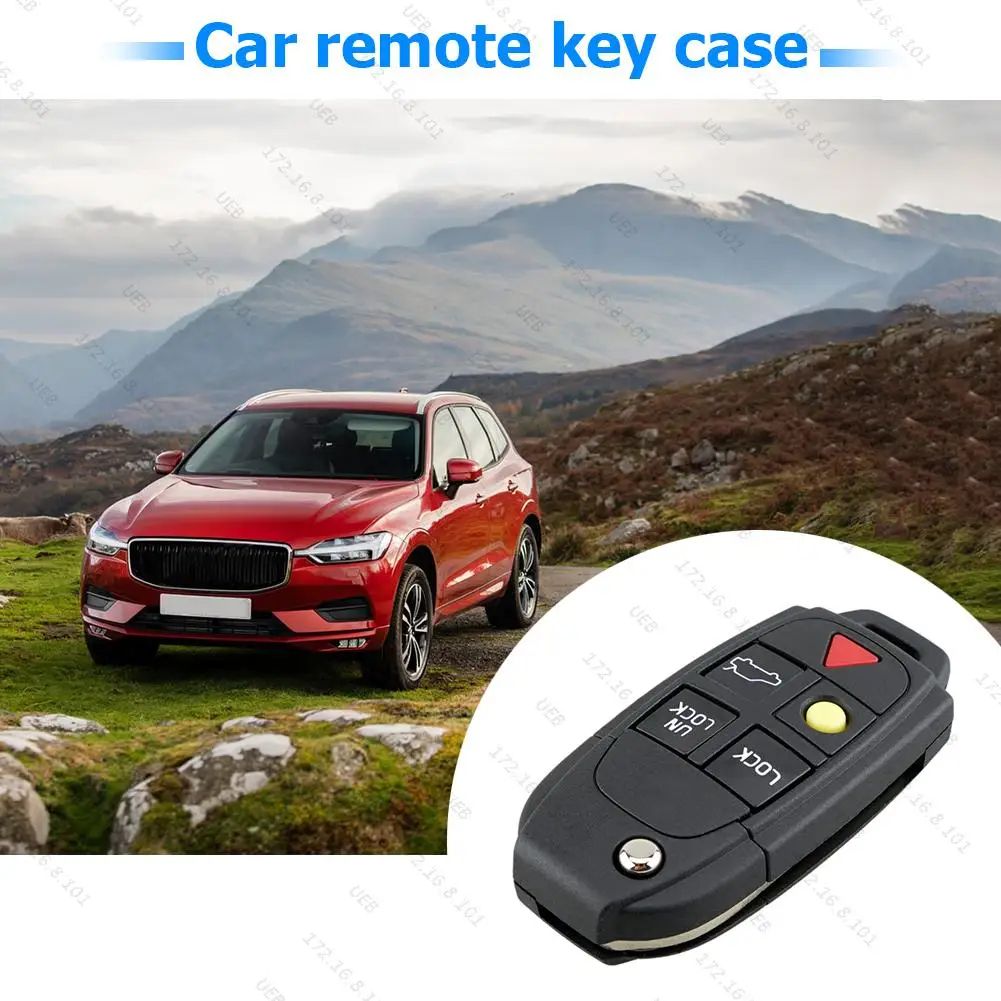 Volvo 5-Button Flip Key Case Replacement for S60, S80, V70 & XC90