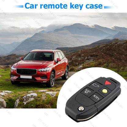 Volvo 5-Button Flip Key Case Replacement for S60, S80, V70 & XC90