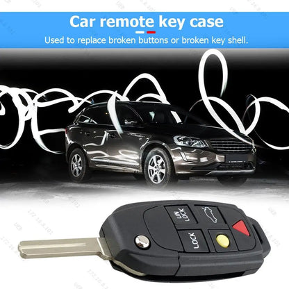Volvo 5-Button Flip Key Case Replacement for S60, S80, V70 & XC90