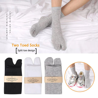 Japanese Tabi Two-Toe Socks for Sandals and Clogs (Unisex, 1–5 Pairs)