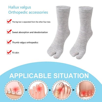 Japanese Tabi Two-Toe Socks for Sandals and Clogs (Unisex, 1–5 Pairs)