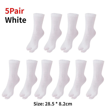 Japanese Tabi Two-Toe Socks for Sandals and Clogs (Unisex, 1–5 Pairs)
