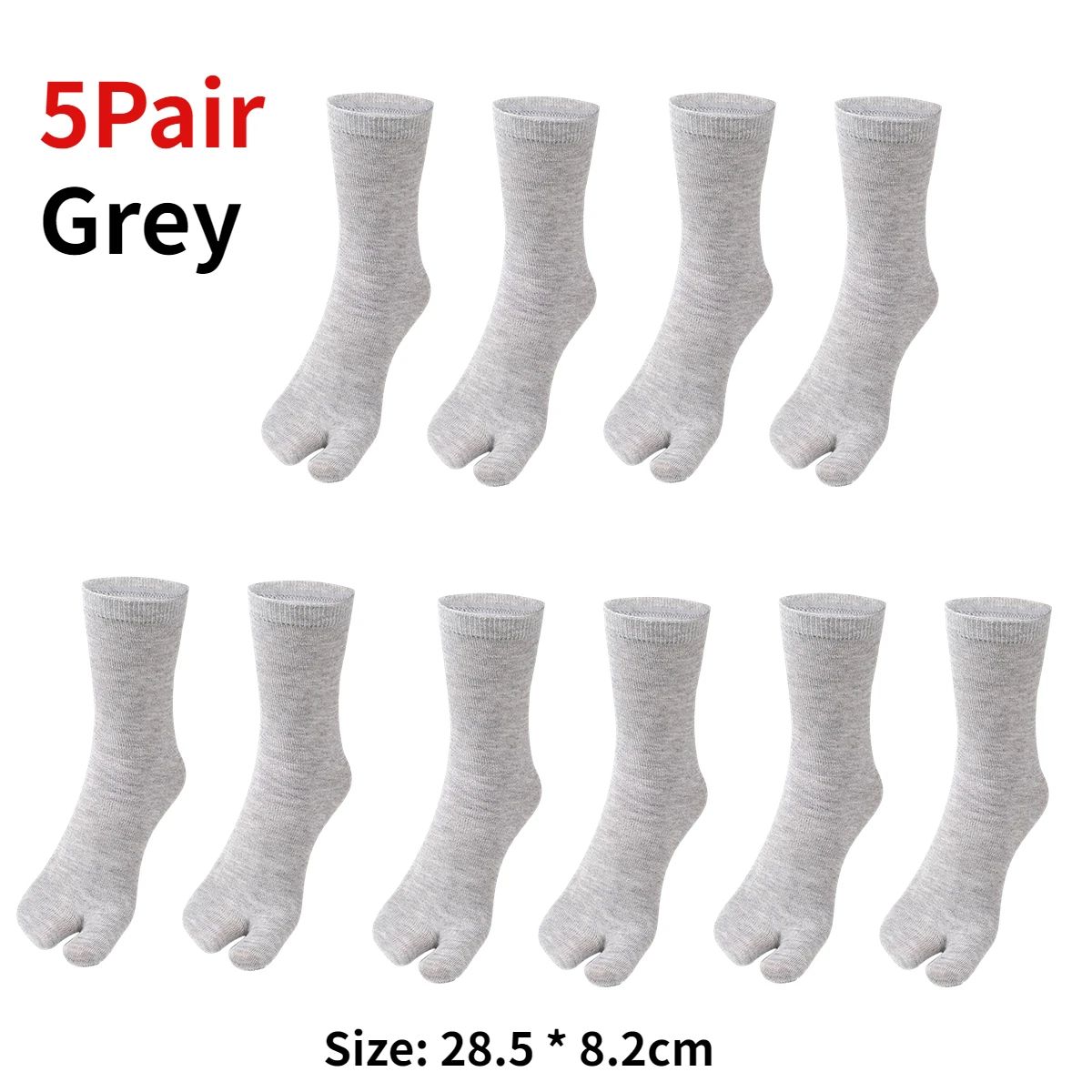 Japanese Tabi Two-Toe Socks for Sandals and Clogs (Unisex, 1–5 Pairs)