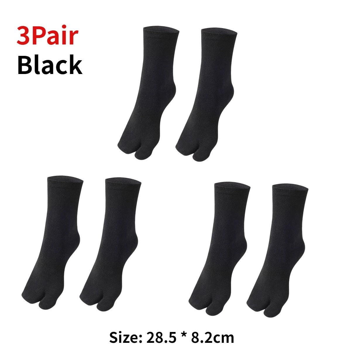 Japanese Tabi Two-Toe Socks for Sandals and Clogs (Unisex, 1–5 Pairs)