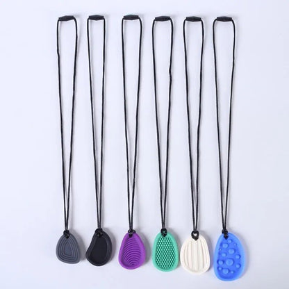 Baby Silicone Teether Chew Necklace – Sensory Chewy Pendant for Autism, ADHD & Oral Motor Therapy