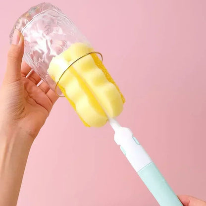 Baby Bottle Cleaning Brushes 3 Pcs / Set – Rotating Sponge Brush for Nipples, Cups & Pacifiers