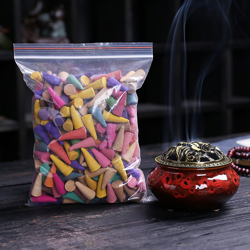 Natural Incense Cones Mixed Flavor, Backflow Insence Floral Lavender Sandalwood, Yoga Meditation Tea Room Decoration