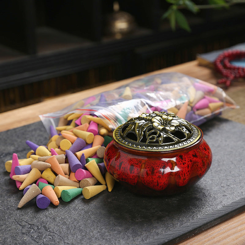 Natural Incense Cones Mixed Flavor, Backflow Insence Floral Lavender Sandalwood, Yoga Meditation Tea Room Decoration