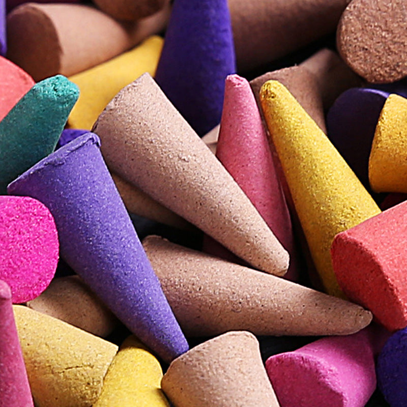 Natural Incense Cones Mixed Flavor, Backflow Insence Floral Lavender Sandalwood, Yoga Meditation Tea Room Decoration
