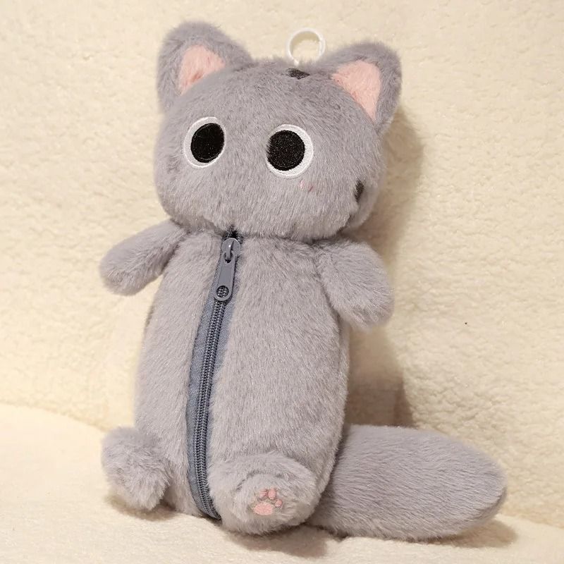 Plush Cat Pencil Case Large Capacity Stationery Bag